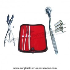 Hegar uterine dilator 3 pieces set,3-4, 5-6, 11-12, wartenberg pinwheel, mathieu speculum, collin 3pcs
